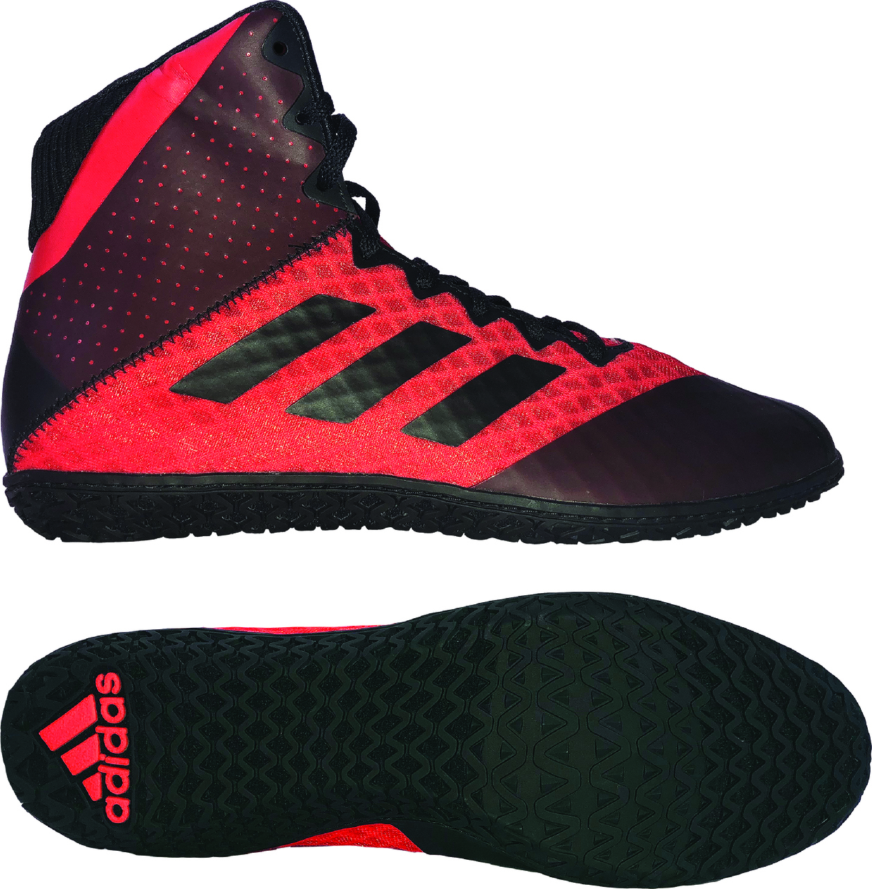 adidas Mat Wizard 4 Wrestling Shoe, color: Red/Black - Click Image to Close